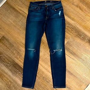 7 For All Mankind Distressed Ankle Gwenevere Skinny Jeans